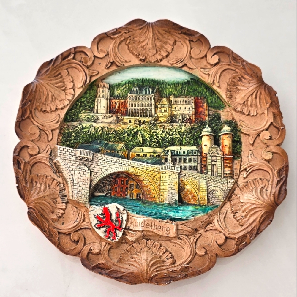 Vintage Heidelberg Decorative Wooden Plate